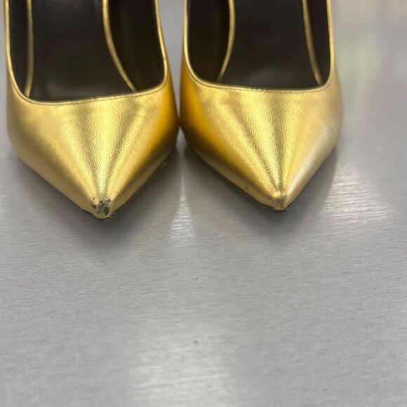 Saint Laurent Metallic Gold Heels - Picture 4 of 8
